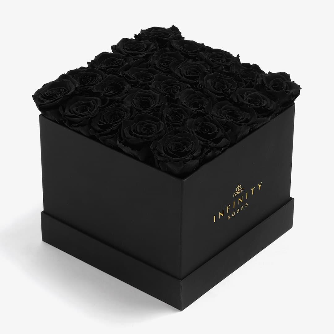 X-Large Square Rose box - Black Rose - Black Box