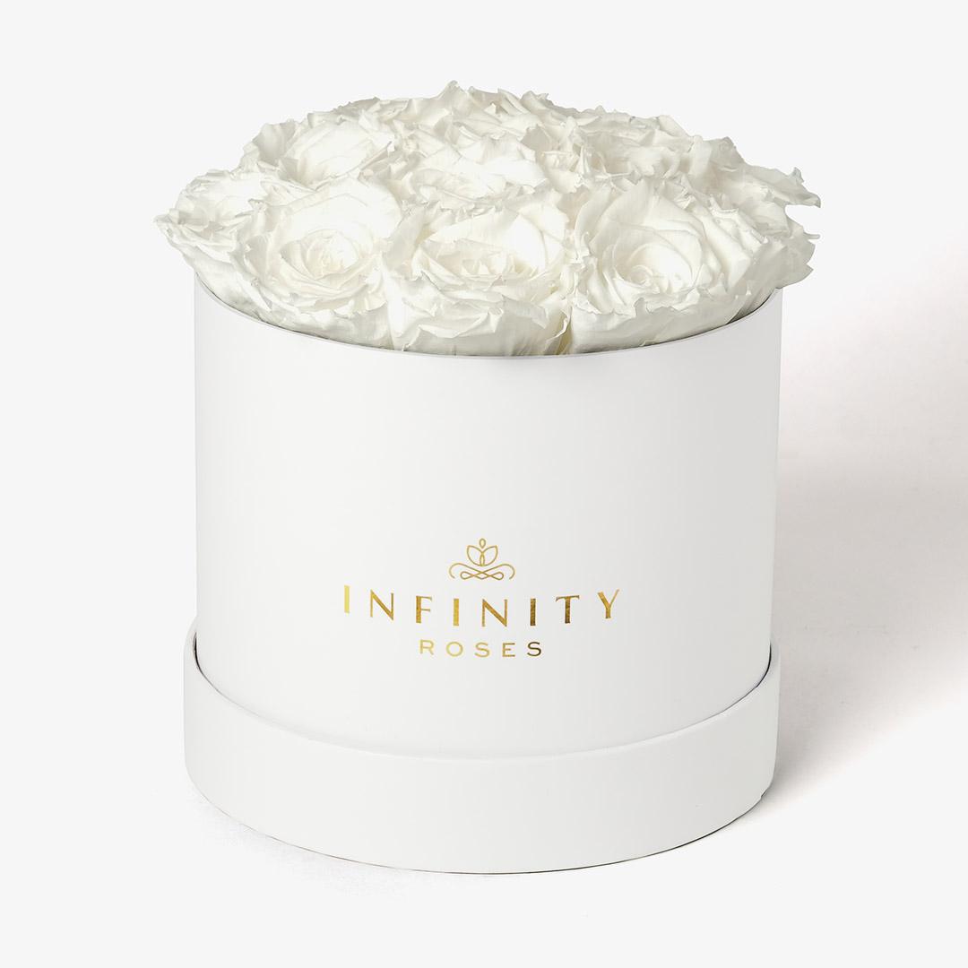 Large Bloom Rose Box - White Rose - White Box