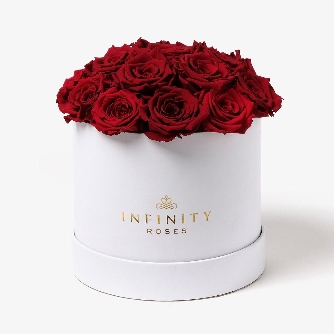 Large Bloom Rose Box - Red Rose - White Box