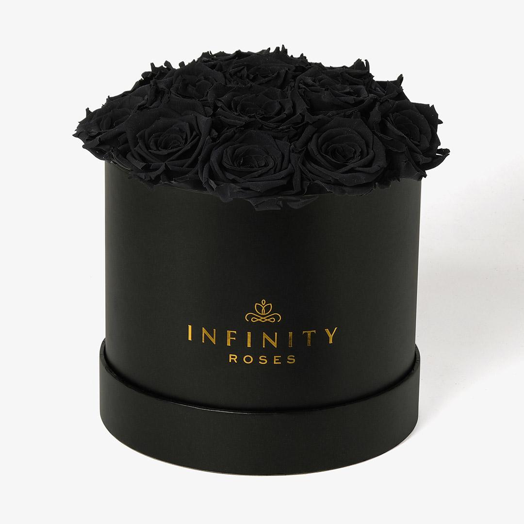 Large Bloom Rose Box - Black Rose - Black Box