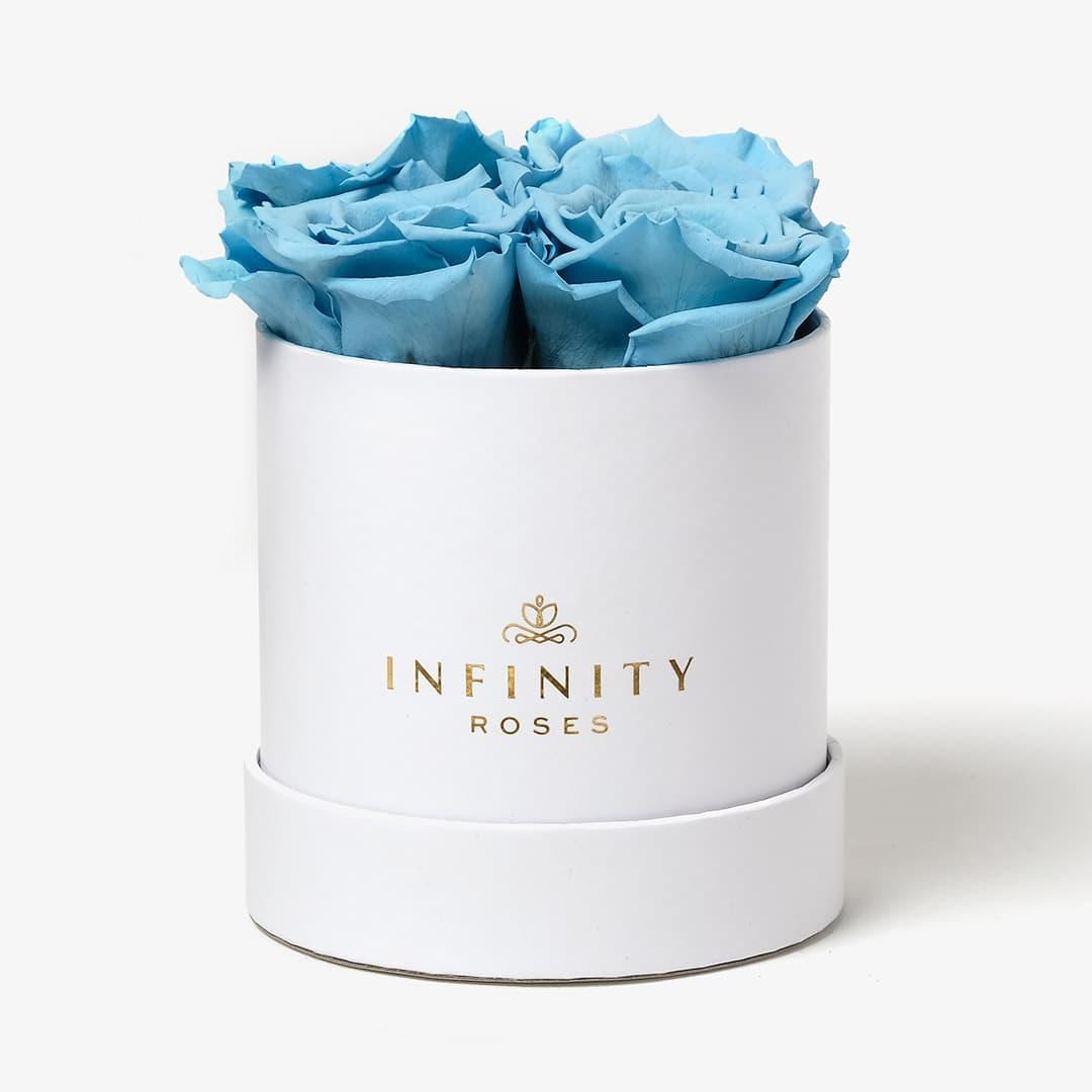 Small Rose Box - Baby Blue Rose - White Box